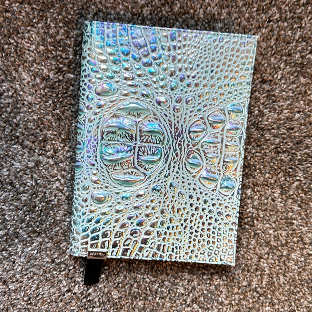 Brahmin Reptile Embossed Leather Turquoise Journal Notebook and Cover